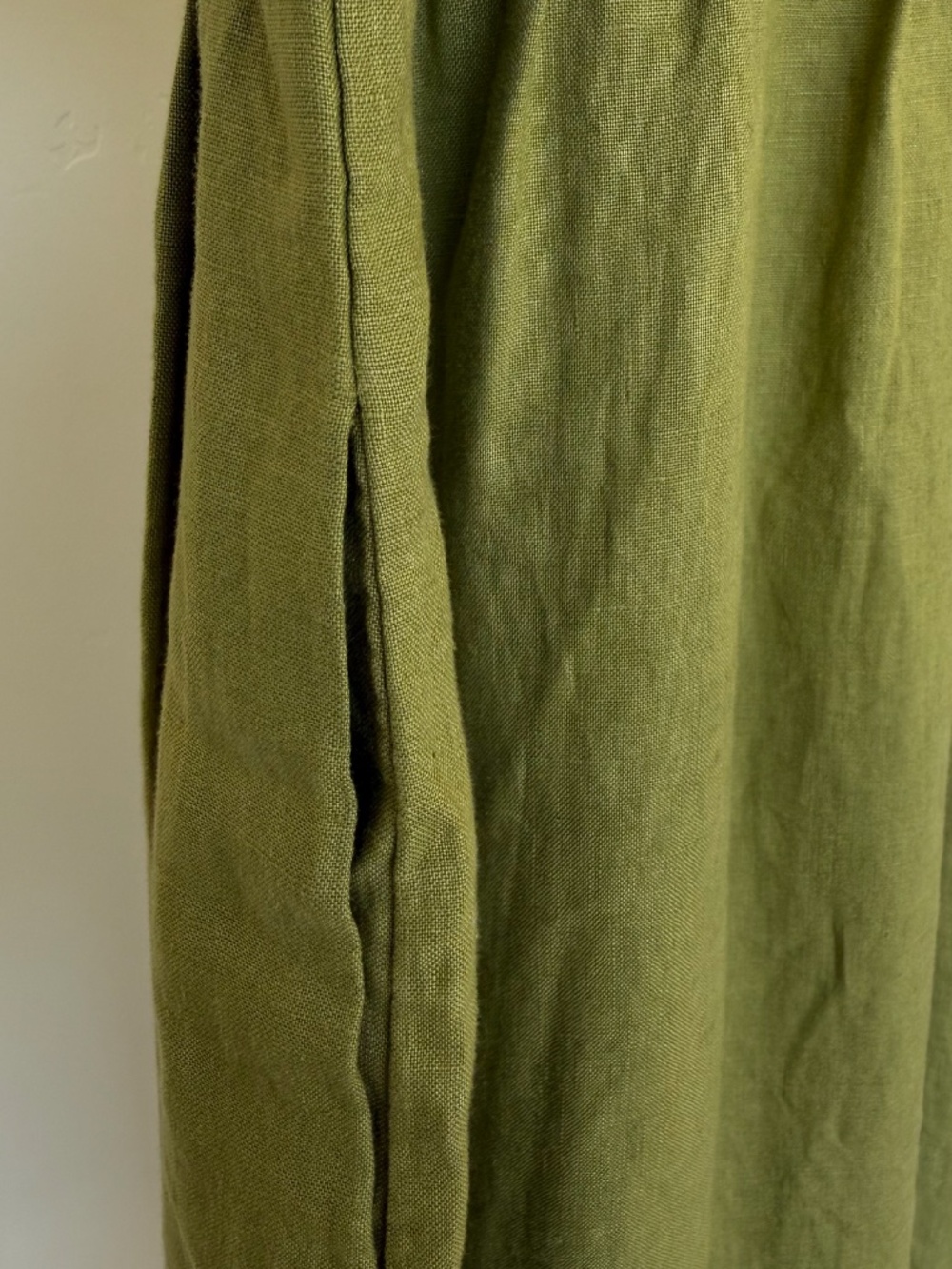 Wilfred Aritzia Olive Green Linen Blend Button Front Midi Dress XS-S - Picture 9 of 9